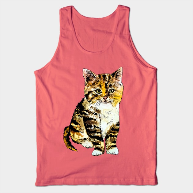 striped kitten Tank Top by VicaVeresk